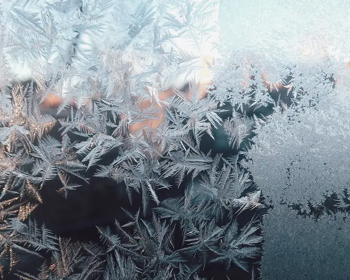 ice forming from condensation on window